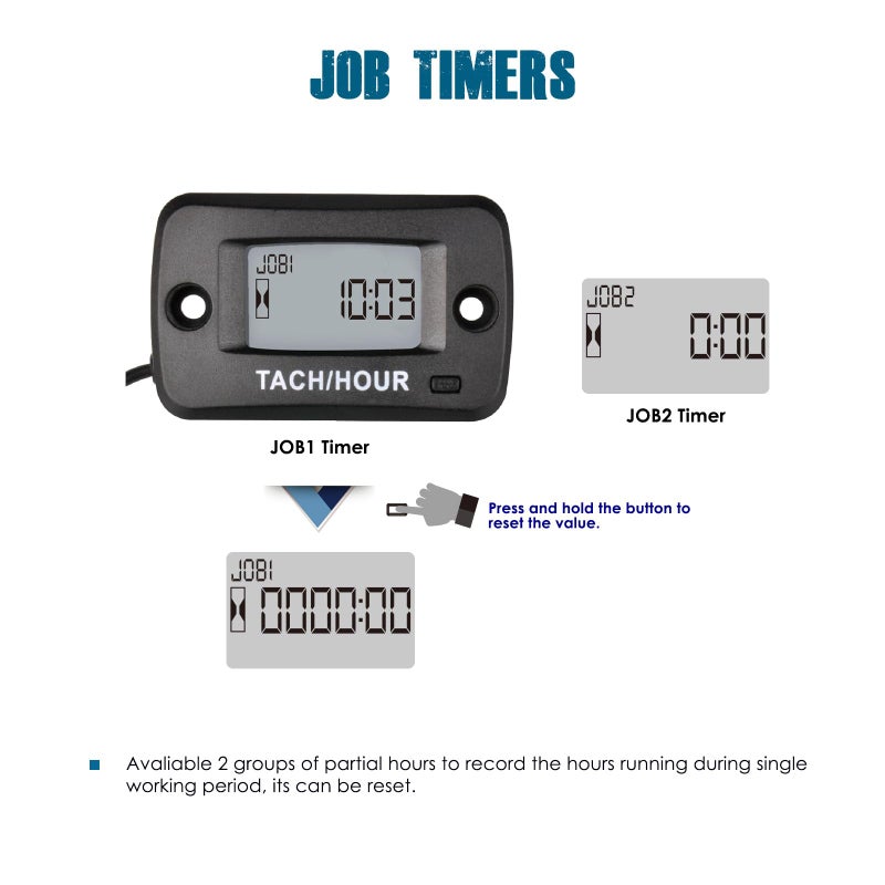 Runleader Digital Self Powered Tach/Hour Meter,Maintenance Interval Time,RPM Alert for Riding Lawn Tractor Generator Compressor Outboards Motor Jetski Chainsaws Dirtbike Scooter. - Image 3